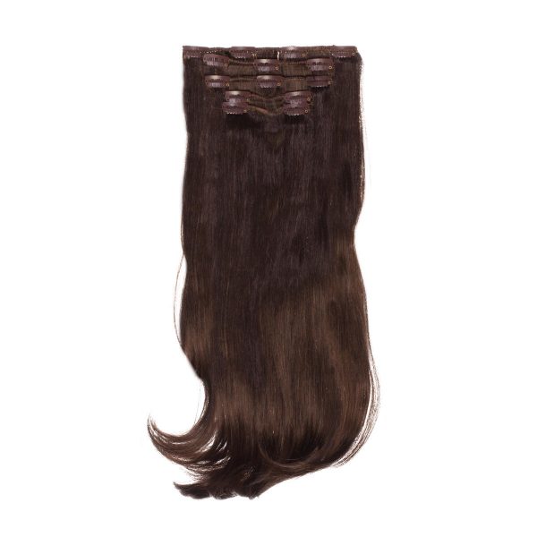 Clip-on Pidennykset Synthetic 5 pieces Beach Wave 2.2 Coffee Brown 50 cm