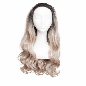 Lace Front -peruukki Long Curly O1.2/10.5 Black Brown/Grey 60 cm