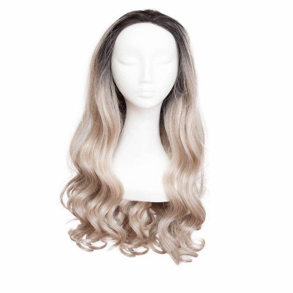 Lace Front -peruukki Long Curly O1.2/10.5 Black Brown/Grey 60 cm