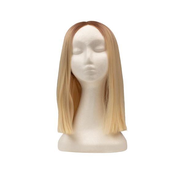 Lace Front -peruukki - Straight Short R7.3/10.8 Cendre Ash Blonde Root 35 cm